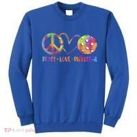 Funny Pickleball Gift Retired Ladies Peace Love Pickleball Gift Sweatshirt thumb 0