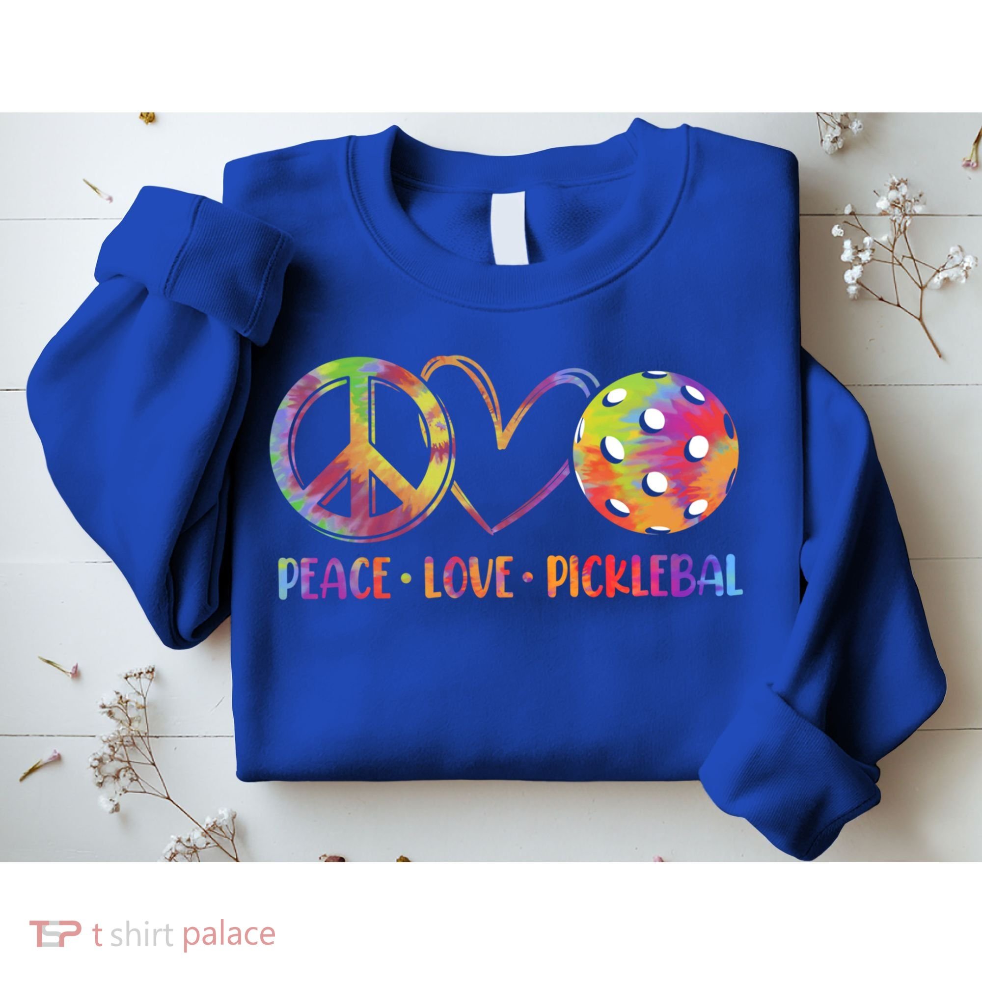 Funny Pickleball Gift Retired Ladies Peace Love Pickleball Gift Sweatshirt