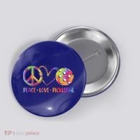 Funny Pickleball Gift Retired Ladies Peace Love Pickleball Gift Button thumb 0