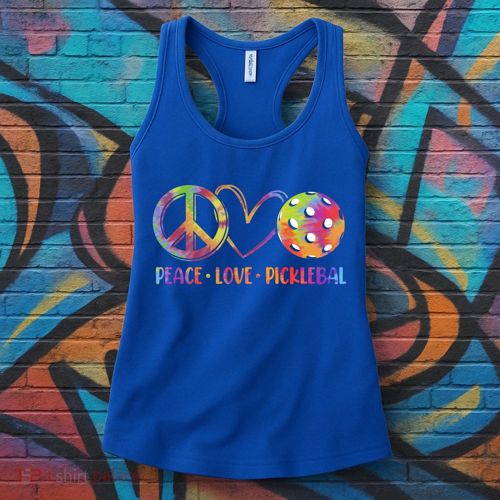 Funny Pickleball Gift Retired Ladies Peace Love Pickleball Gift Women's Tank Top