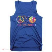 Funny Pickleball Gift Retired Ladies Peace Love Pickleball Gift Tank Top thumb 0