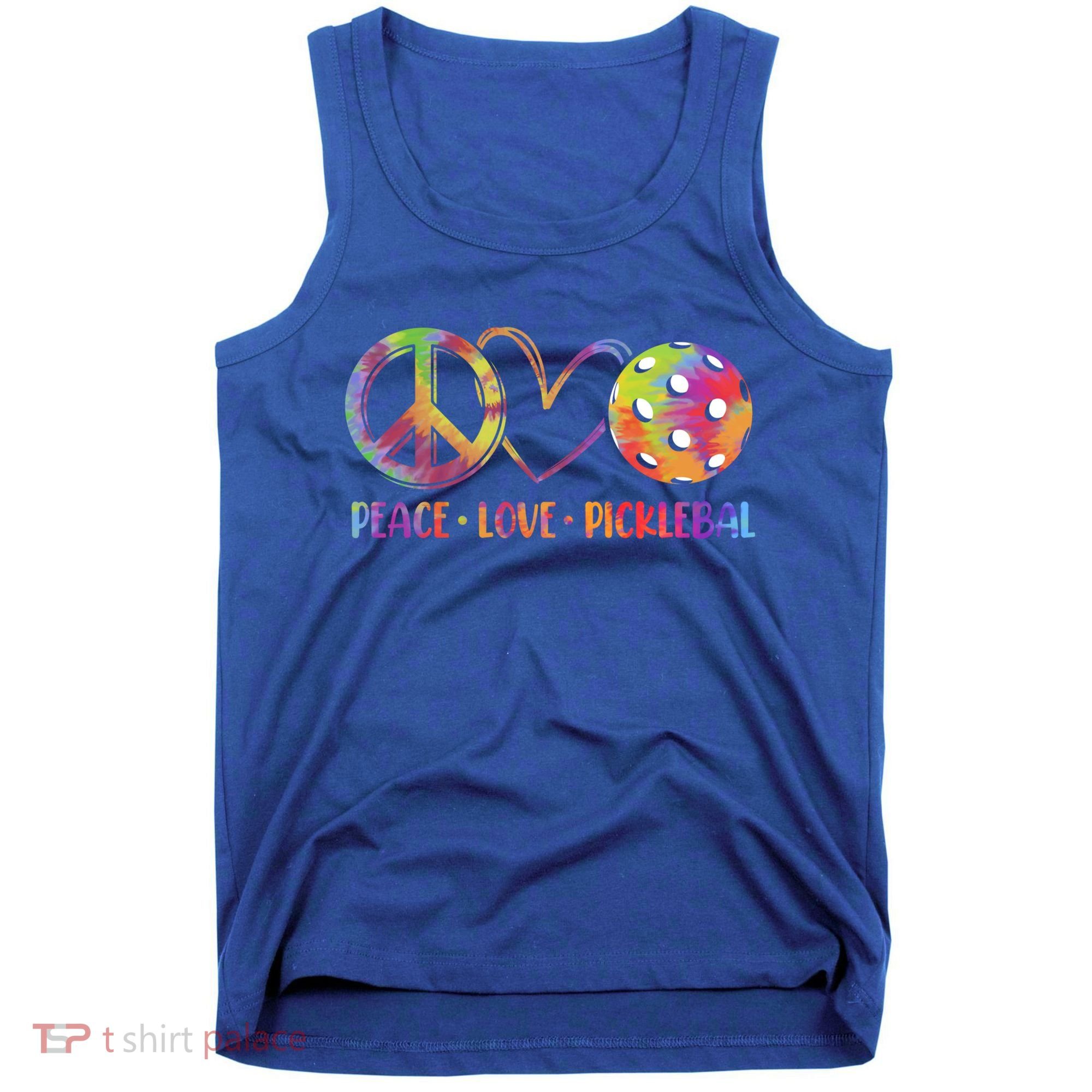 Funny Pickleball Gift Retired Ladies Peace Love Pickleball Gift Tank Top