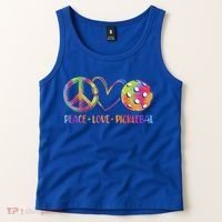 Funny Pickleball Gift Retired Ladies Peace Love Pickleball Gift Tank Top thumb 2