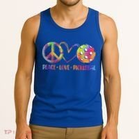 Funny Pickleball Gift Retired Ladies Peace Love Pickleball Gift Tank Top thumb 3