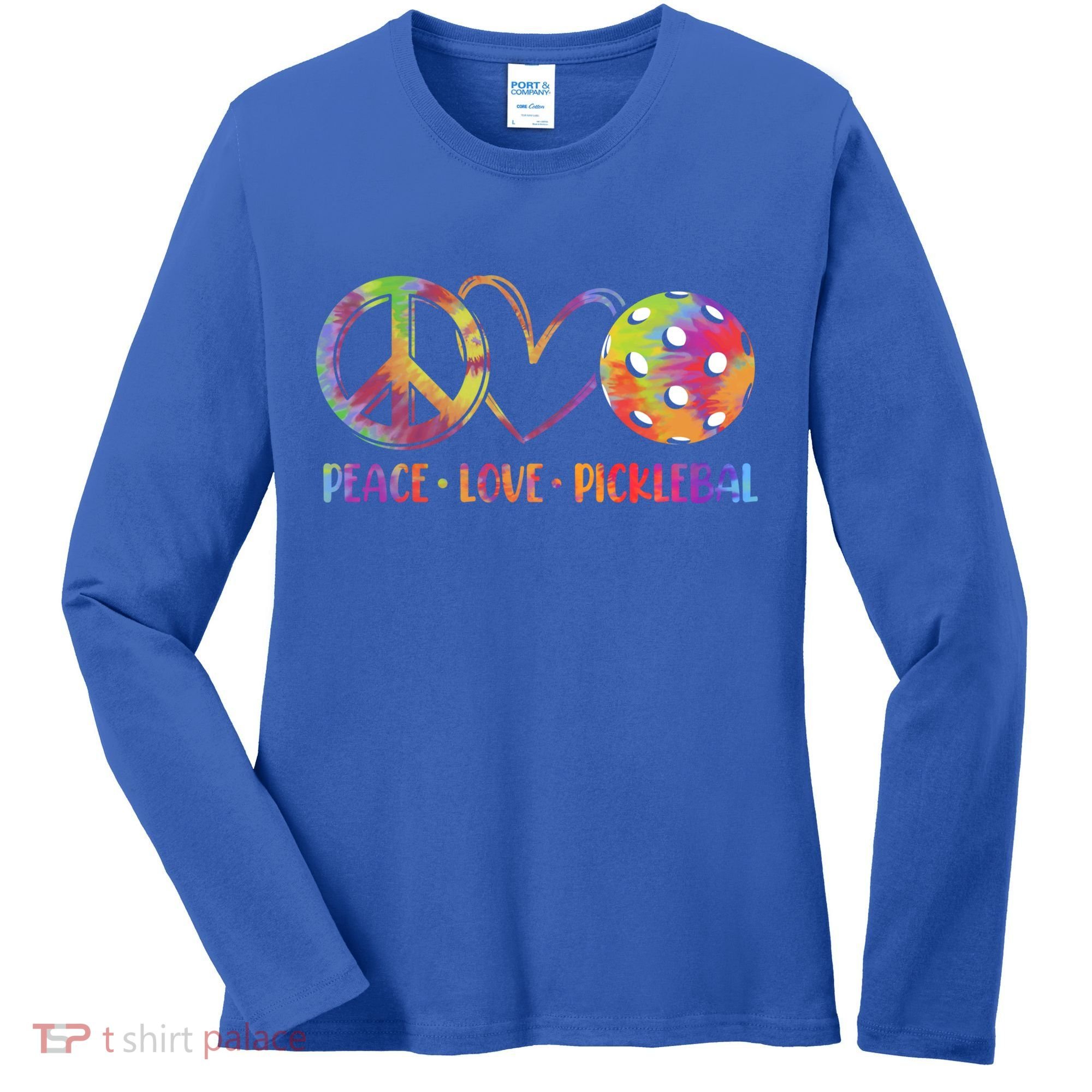 Funny Pickleball Gift Retired Ladies Peace Love Pickleball Gift Women's Long Sleeve Shirt