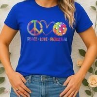 Funny Pickleball Gift Retired Ladies Peace Love Pickleball Gift Women's T-Shirt thumb 2