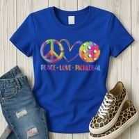 Funny Pickleball Gift Retired Ladies Peace Love Pickleball Gift Women's T-Shirt thumb 3