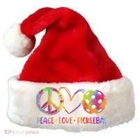 Funny Pickleball Gift Retired Ladies Peace Love Pickleball Gift Santa Hat thumb 0