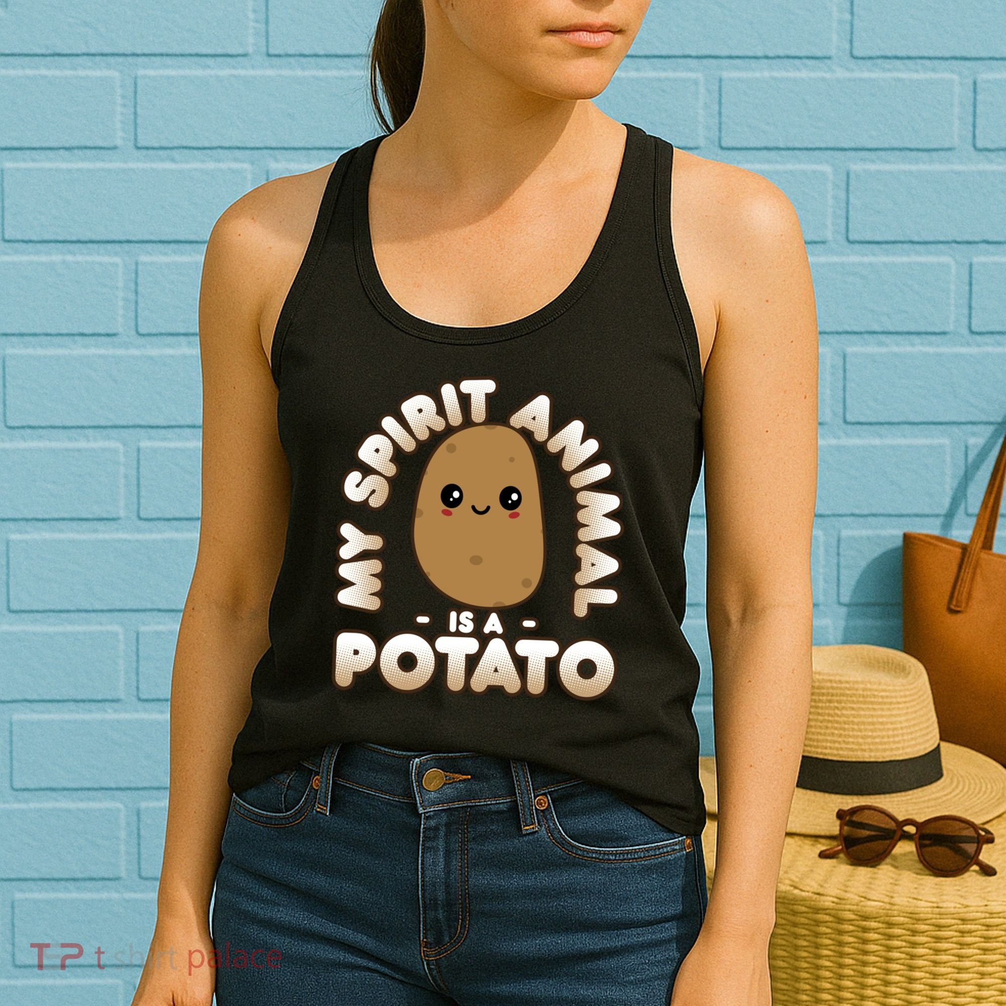 Funny Potato Gift Cute Kawaii My Spirit Animal Is A Potato Meaningful Gift Women's Tank Top