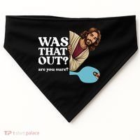 Funny Pickleball Gift Was That Out Jesus USA-Made Doggie Bandana thumb 0