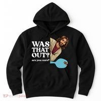 Funny Pickleball Gift Was That Out Jesus Hoodie thumb 0
