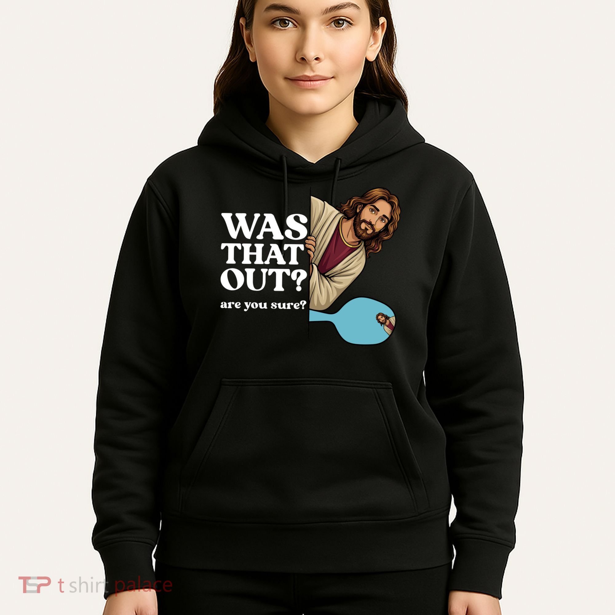 Funny Pickleball Gift Was That Out Jesus Hoodie