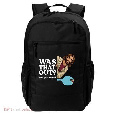 Funny Pickleball Gift Was That Out Jesus Backpack