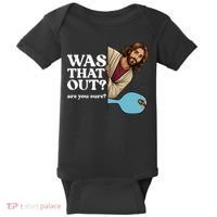 Funny Pickleball Gift Was That Out Jesus Baby Bodysuit thumb 0