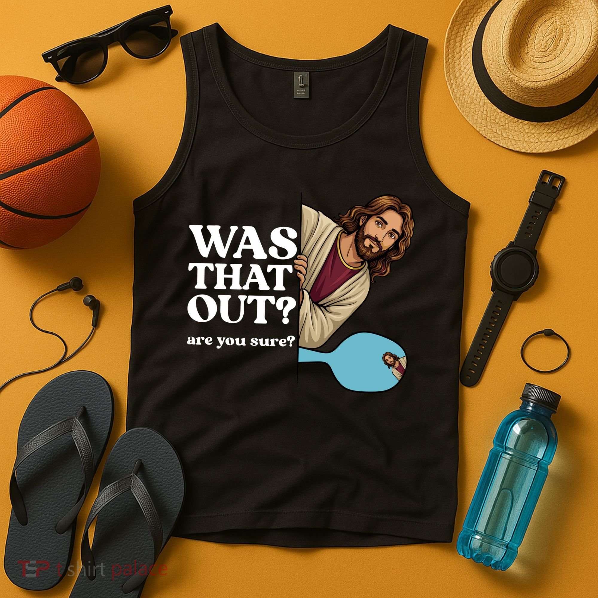 Funny Pickleball Gift Was That Out Jesus Tank Top