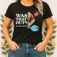 Funny Pickleball Gift Was That Out Jesus Women's T-Shirt thumb 2