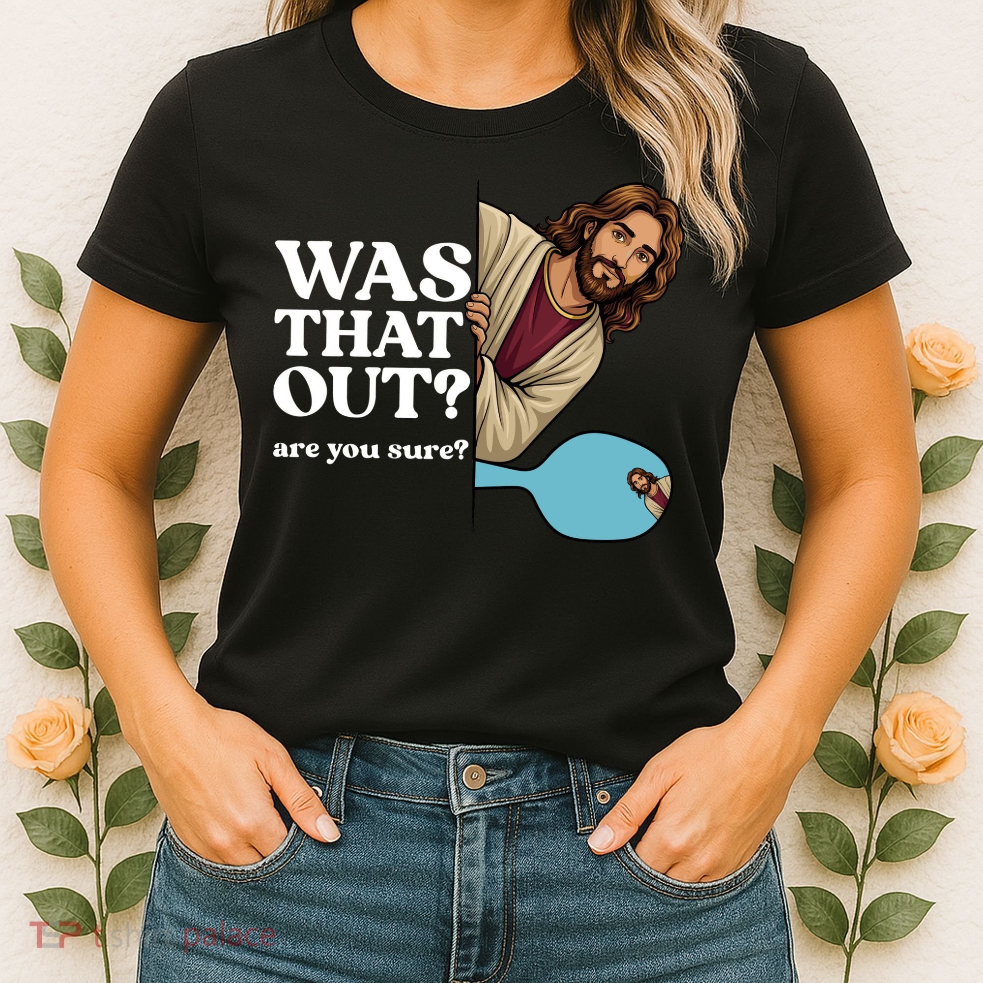 Funny Pickleball Gift Was That Out Jesus Women's T-Shirt