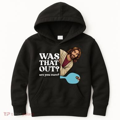 Funny Pickleball Gift Was That Out Jesus Kids Hoodie