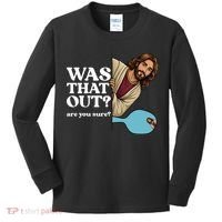 Funny Pickleball Gift Was That Out Jesus Kids Long Sleeve Shirt thumb 0