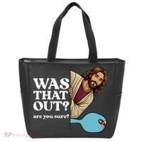 Funny Pickleball Gift Was That Out Jesus Tote Bag thumb 0