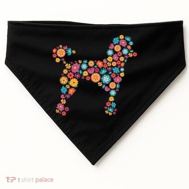 Flower Poodle Gift USA-Made Doggie Bandana