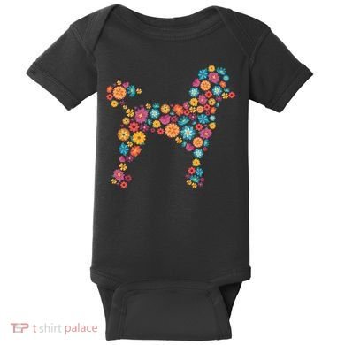 Flower Poodle Gift Baby Bodysuit