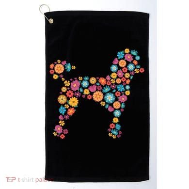Flower Poodle Gift Golf Towel