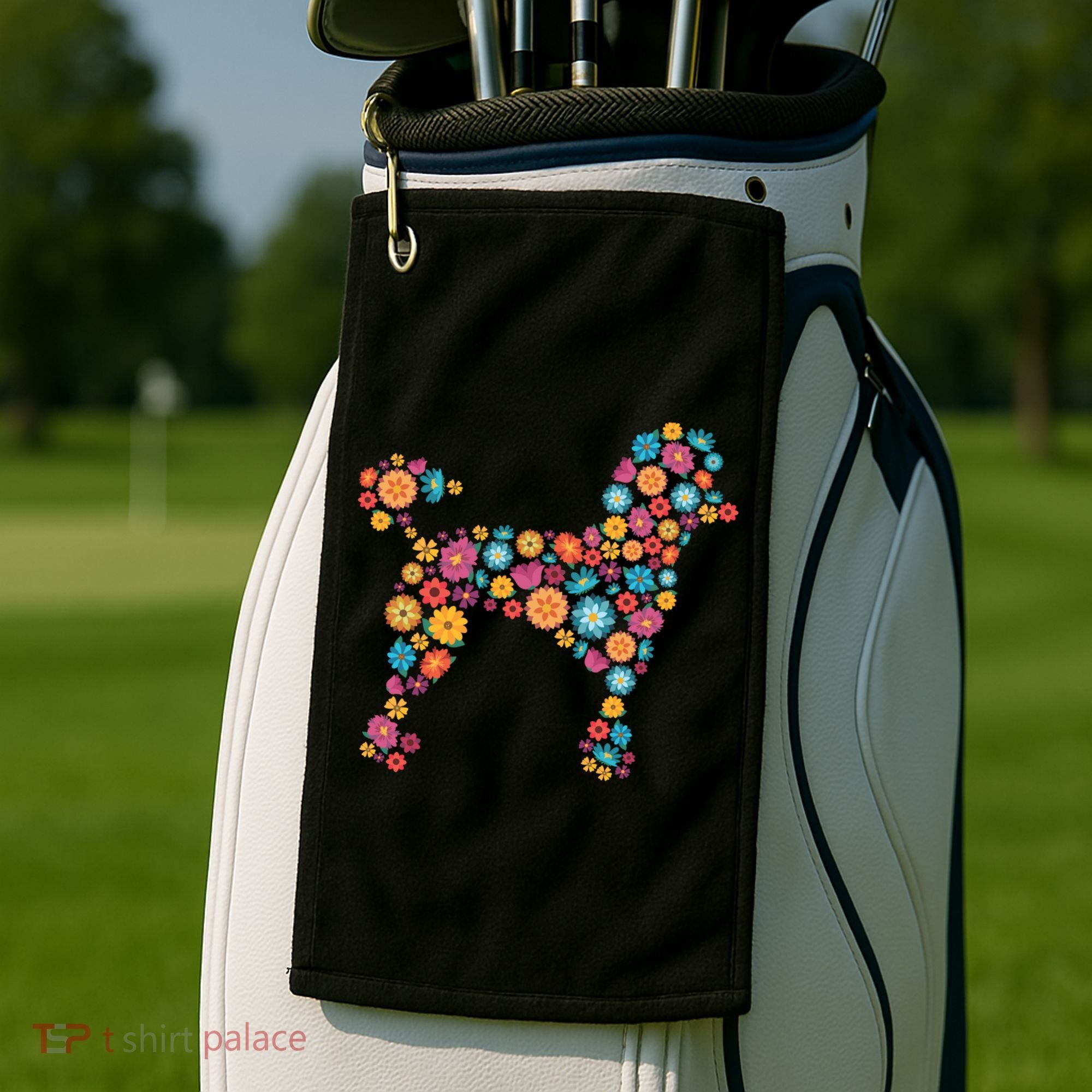Flower Poodle Gift Golf Towel
