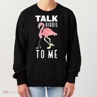 Flamingo Playing Golf Talk Birdie To Me Golfing Funny Golfer Women's Sweatshirt thumb 0