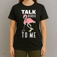 Flamingo Playing Golf Talk Birdie To Me Golfing Funny Golfer T-Shirt thumb 4
