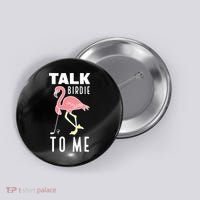 Flamingo Playing Golf Talk Birdie To Me Golfing Funny Golfer Button thumb 0