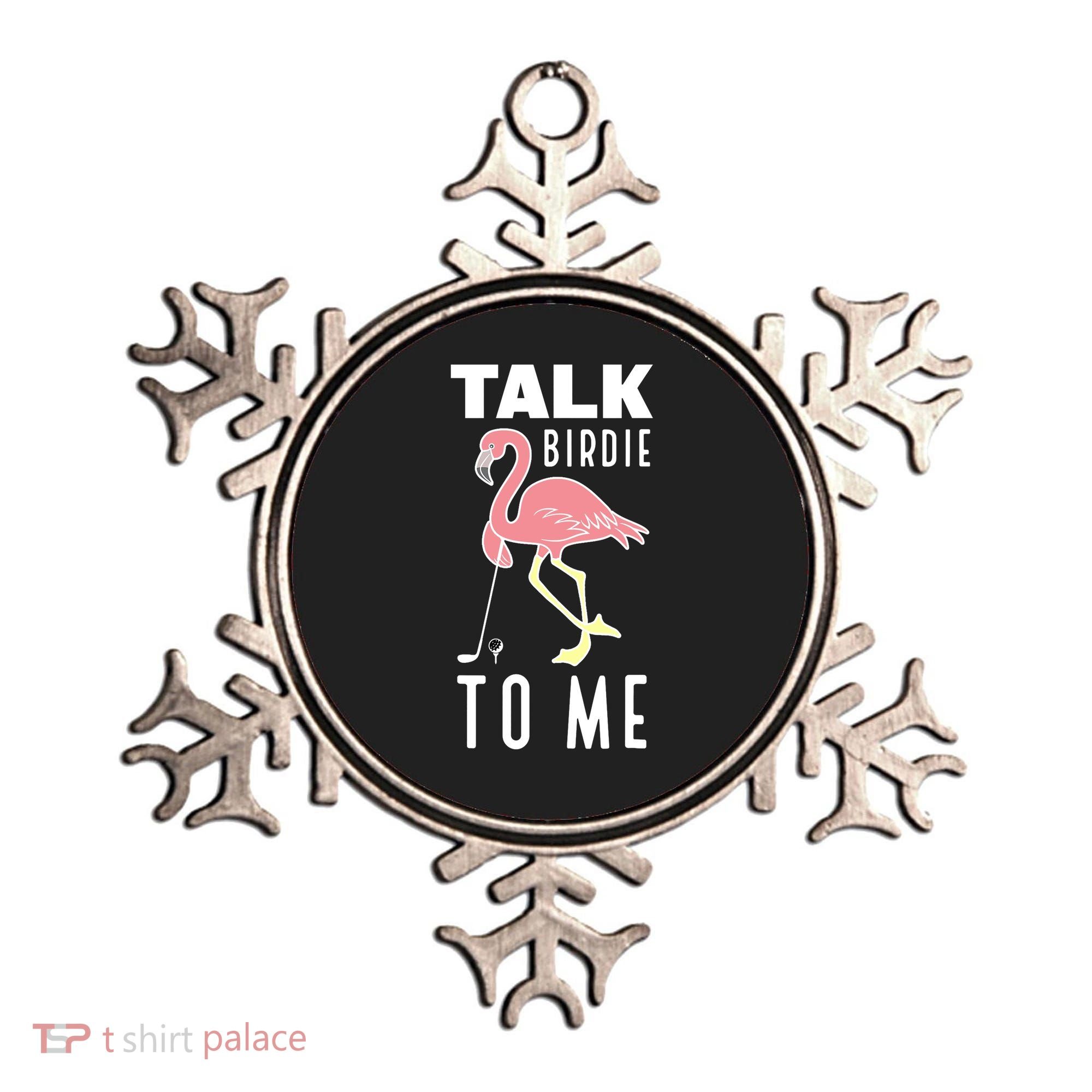Flamingo Playing Golf Talk Birdie To Me Golfing Funny Golfer Ornament