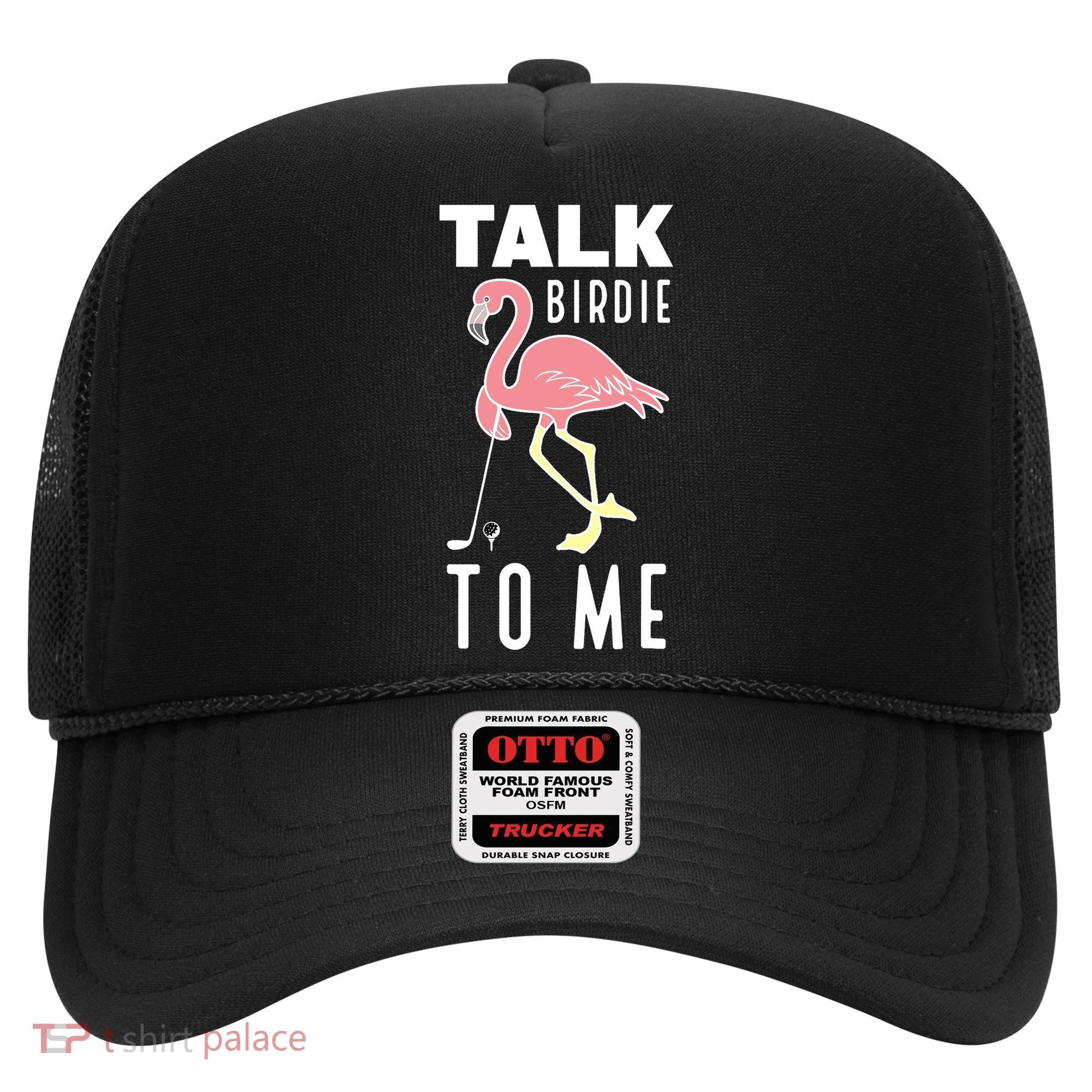 Flamingo Playing Golf Talk Birdie To Me Golfing Funny Golfer Hat