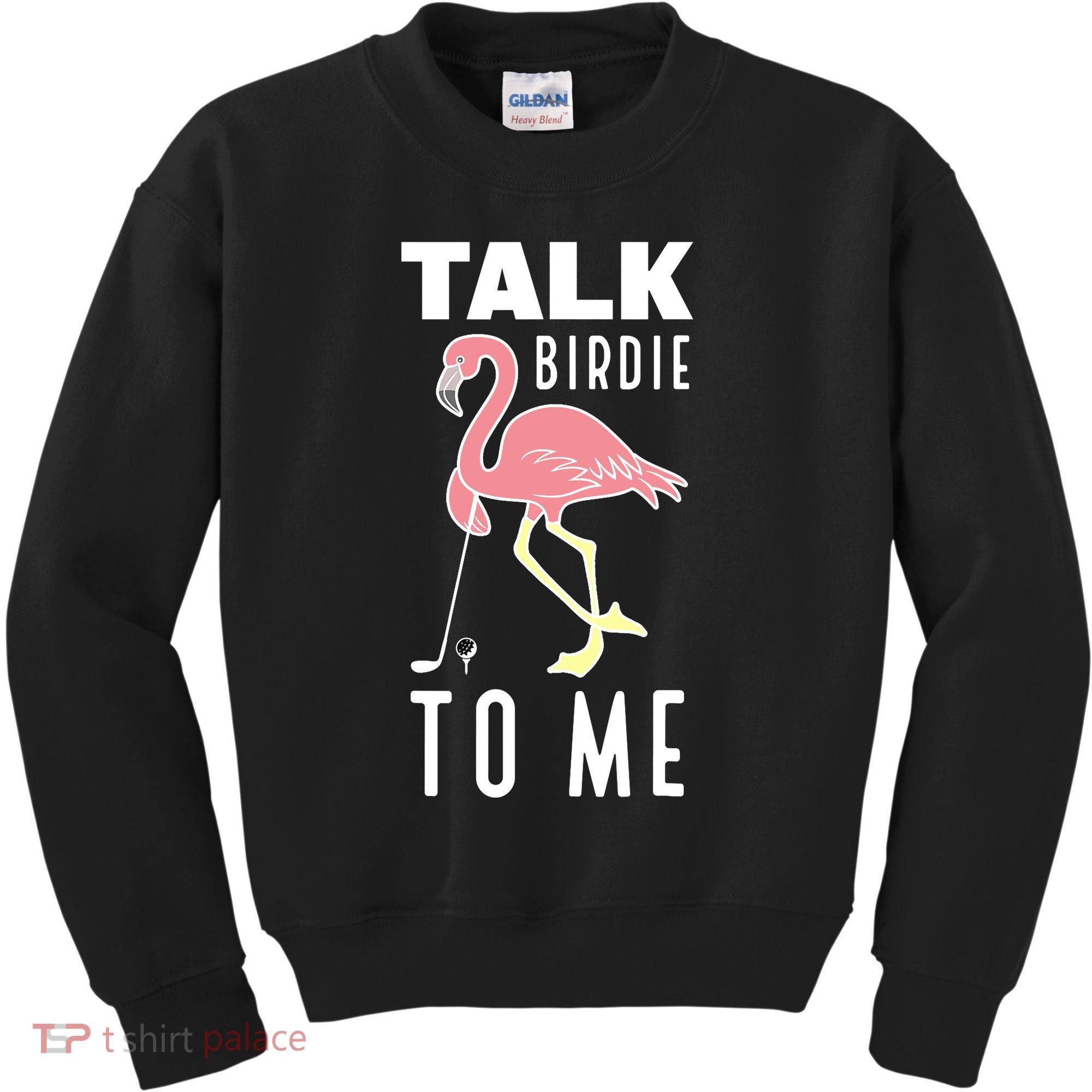 Flamingo Playing Golf Talk Birdie To Me Golfing Funny Golfer Kids Sweatshirt