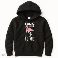 Flamingo Playing Golf Talk Birdie To Me Golfing Funny Golfer Kids Hoodie thumb 0