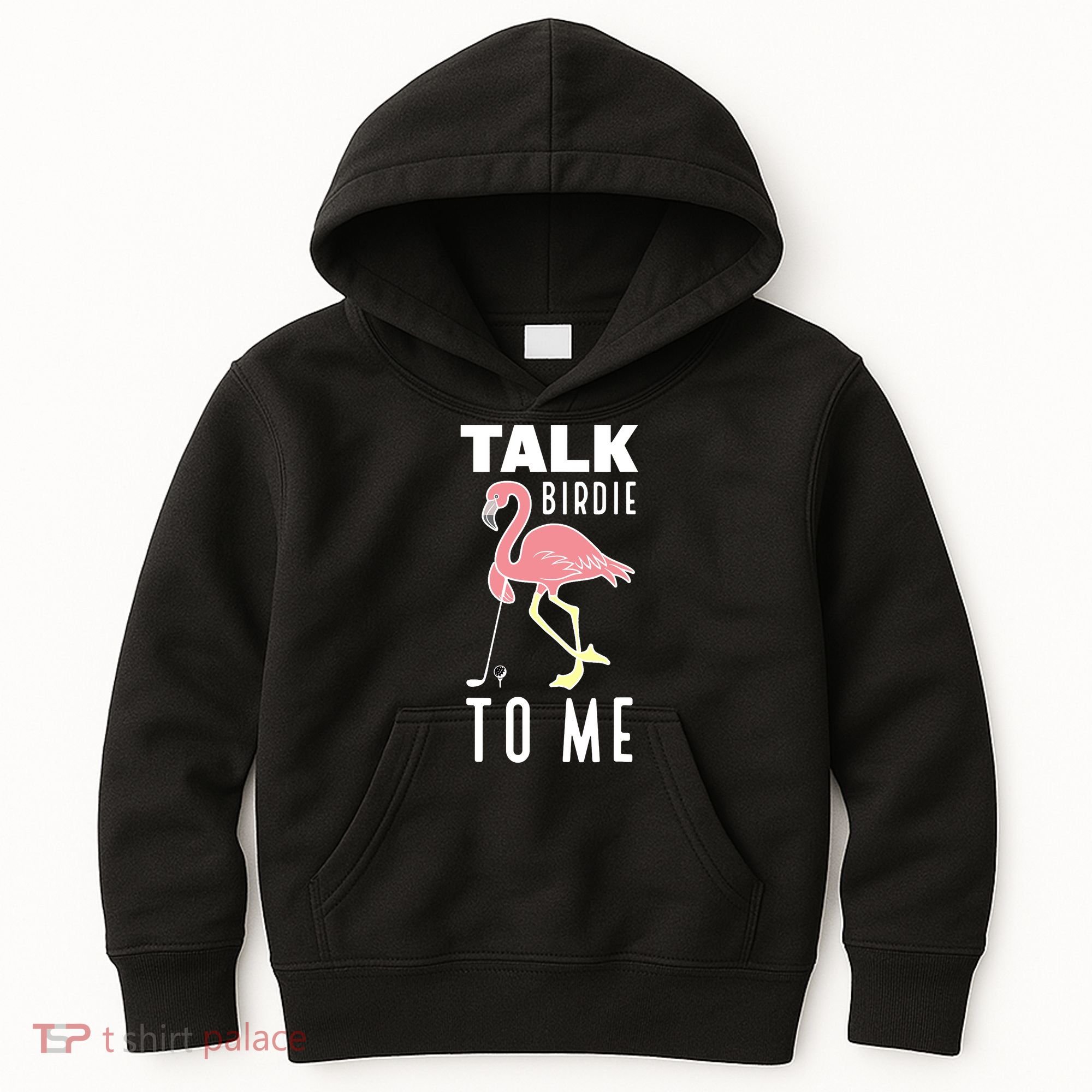 Flamingo Playing Golf Talk Birdie To Me Golfing Funny Golfer Kids Hoodie