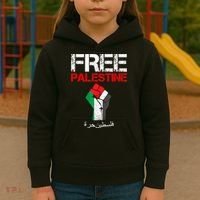 Free Palestine Gaza Palestinian Fist Kids Hoodie thumb 3