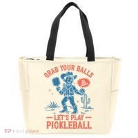 Funny Pickleball Grab Your Balls Tote Bag thumb 0