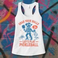 Funny Pickleball Grab Your Balls Women's Tank Top thumb 3