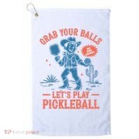 Funny Pickleball Grab Your Balls Golf Towel thumb 0