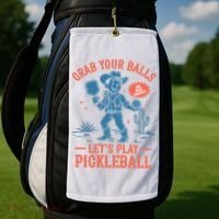 Funny Pickleball Grab Your Balls Golf Towel thumb 2