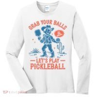 Funny Pickleball Grab Your Balls Women's Long Sleeve Shirt thumb 0