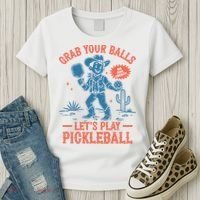 Funny Pickleball Grab Your Balls Women's T-Shirt thumb 3