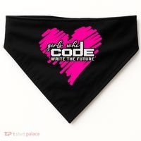 Funny Programmer Girl Coder Girls Who Code Write The Future Gift USA-Made Doggie Bandana thumb 0
