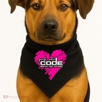 Funny Programmer Girl Coder Girls Who Code Write The Future Gift USA-Made Doggie Bandana thumb 1