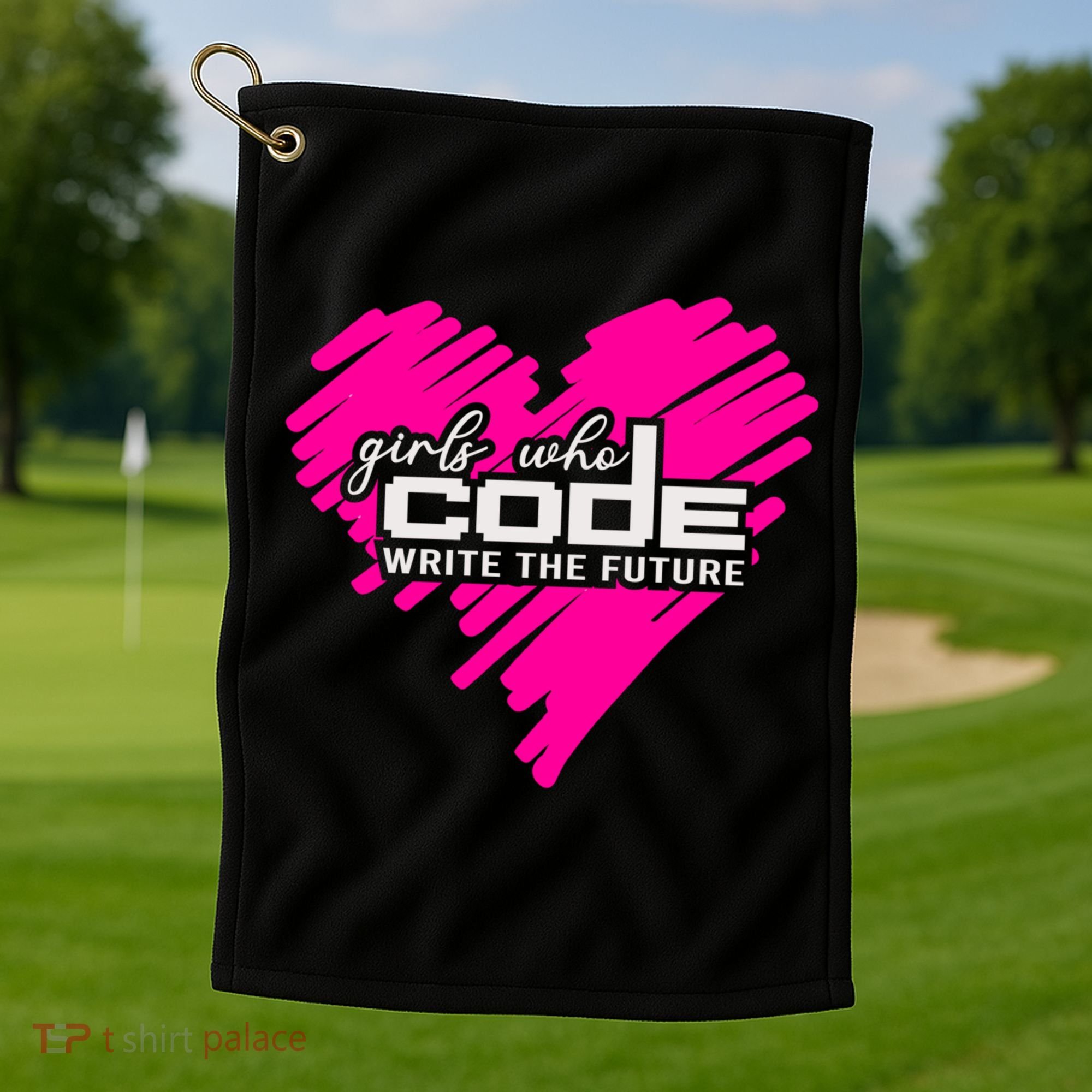 Funny Programmer Girl Coder Girls Who Code Write The Future Gift Golf Towel