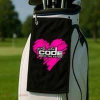 Funny Programmer Girl Coder Girls Who Code Write The Future Gift Golf Towel thumb 2