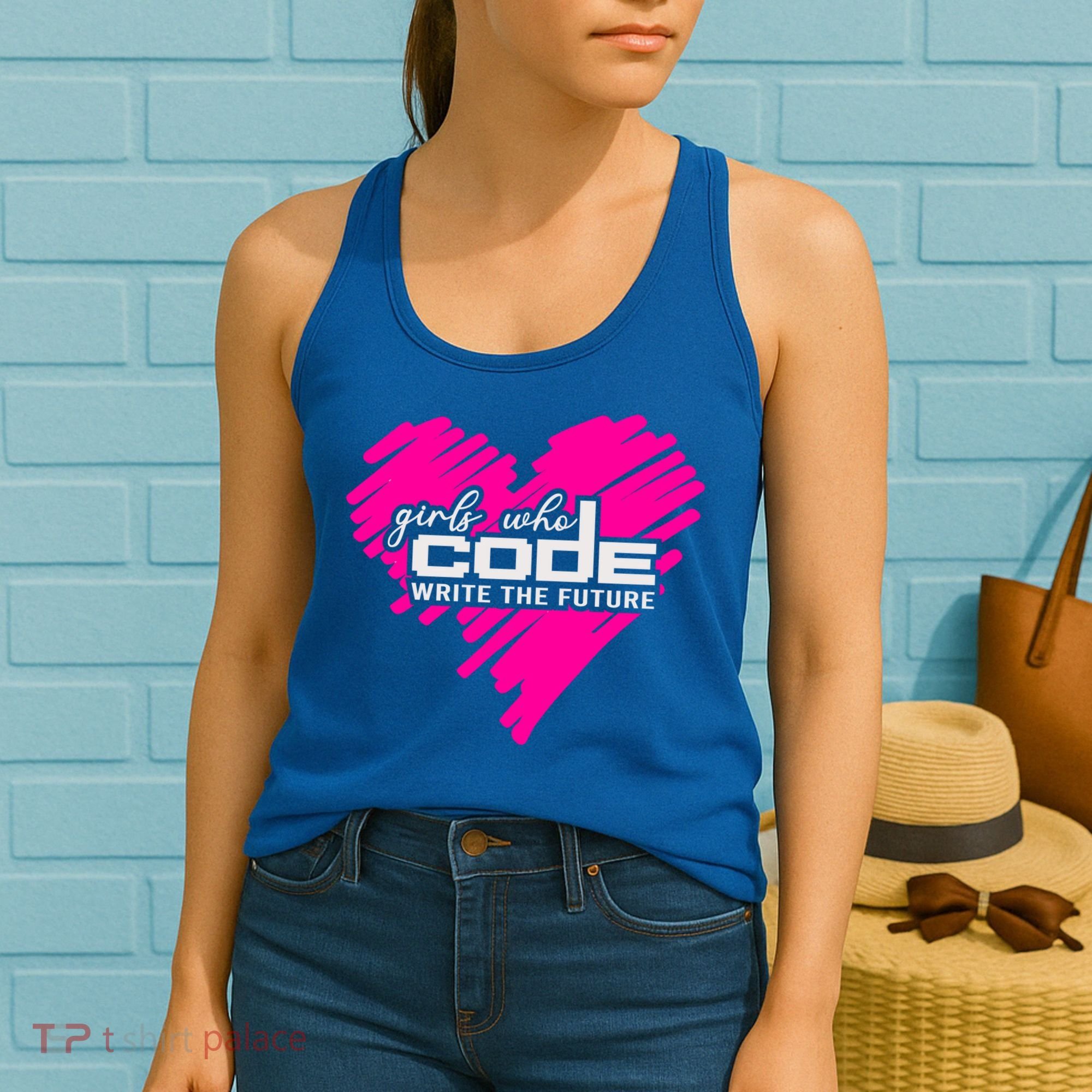 Funny Programmer Girl Coder Girls Who Code Write The Future Gift Women's Tank Top