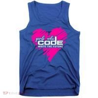 Funny Programmer Girl Coder Girls Who Code Write The Future Gift Tank Top thumb 0