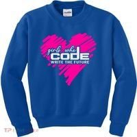 Funny Programmer Girl Coder Girls Who Code Write The Future Gift Kids Sweatshirt thumb 0